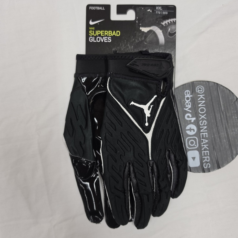 Nike Jordan Superbad 6.0 Football Gloves Black White DX4476-091 Men's Size XXL